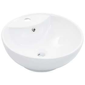 vidaXL Wash Basin with Overflow 46.5x18 cm Ceramic White