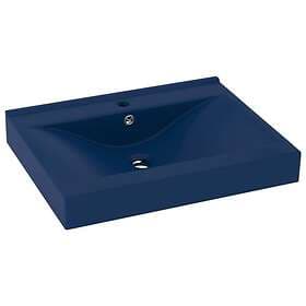 vidaXL Luxury Basin with Faucet Hole Matt Dark Blue 60x46 cm Ceramic