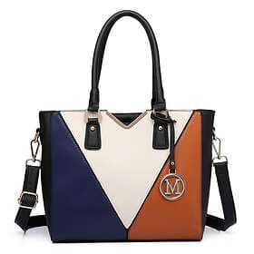 Miss Lulu Leather Look V Shape Shoulder Bag