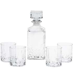 Atmosfera Whisky Carafe 90cl With 4 Whisky Glass 23cl