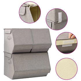 vidaXL Storage Box with Lid Stackable 3-pack