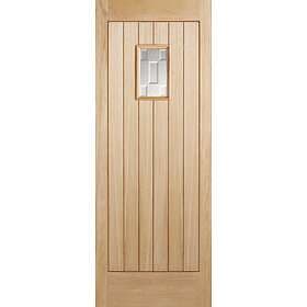 LPD Suffolk Oak External Door Part Obscure DG RM1S 1981x838mm