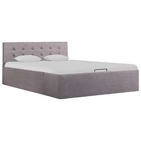 vidaXL Bed Frame with hydraulic storage taupe fabric 120x200 cm