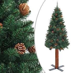 Be Basic Smal Plastgran With Äkta Trä Och Kottar Green 210cm
