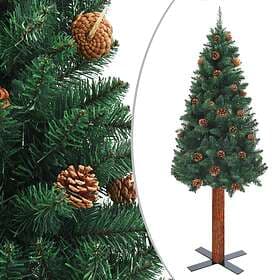 Be Basic Smal Plastgran With Äkta Trä Och Kottar Grön 150cm