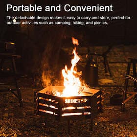 BestDeals Portable Steel Fire Pit BBQ Grill Fireplace Smoker Outdoor Brazier Sto