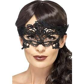 Smiffys Embroidered Lace Filigree Heart Eyemask