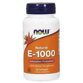 Now Foods Natural E-1000 Mixed Tocopherol 50 Capsules