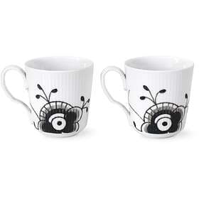 Royal Copenhagen Black Fluted Mega Mug 28cl 2-pack
