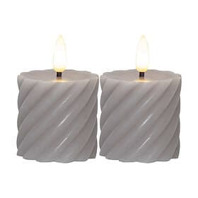 Star Trading FLAMME SWIRL LED Block Candle 7.5cm 2-pack