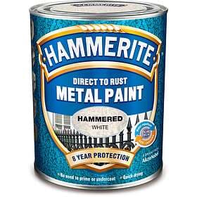 Hammerite Direct to Rust Metal Paint Hammered White 0.75L
