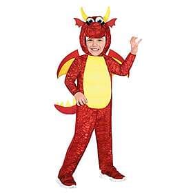 Amscan Barn Röd Drake Jumpsuit Halloween Kostym