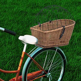 vidaXL Bicycle Basket for Luggage Carrier with Cushion Natural 55x31x36 cm