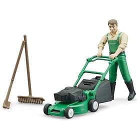 Bruder Gardener Figure with Lawnmower 62103
