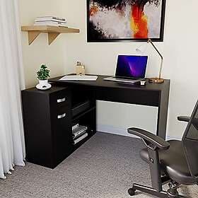 Vida Designs Longton Justerbart, L-format datorskrivbord med hyllor, låda och dö