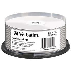 Verbatim BD-R DL 50GB 6x 25-pack Cakebox Wide Thermal Printable