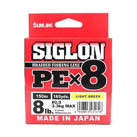 Sunline Siglon PE X8 Braid, Light Green 150m 0.121mm