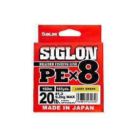 Sunline Siglon PE X8 Braid, Light Green 150m 0.187mm: 9.2kg (#1.2 20 lb)
