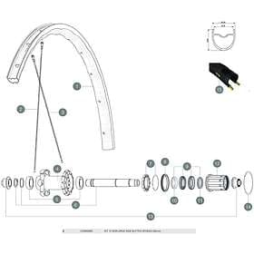 Mavic Spokes Allroad Elite Ust Ub 2018 Rear Left 12 Units Svart 292 mm