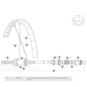 Mavic Deemax Elite/e-xa Elite 29 2019 Rear Left 14 Units Spokes Svart 301 mm