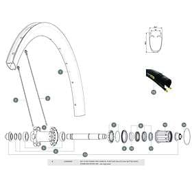 Mavic Spokes Cosmic Pro Carbon Sl Ust Rear Right 12 Units Svart 260 mm