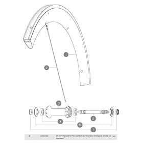 Mavic Spokes Comete Pro Carbon Exalith Front 12 Units Svart 287 mm