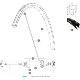 Mavic Kysrium Pro Ust 2018 Front 9 Units Spokes Svart 285.5 mm