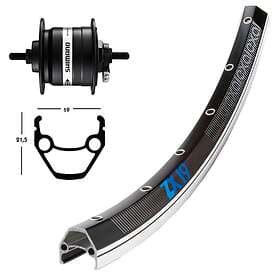 Shimano Exal Zx19 Qr Dynamo Dh3n30 Front Wheel Silver 9 x 100 mm