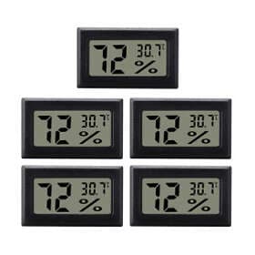 Mini digital hygrometer / termometer 5-pack Svart