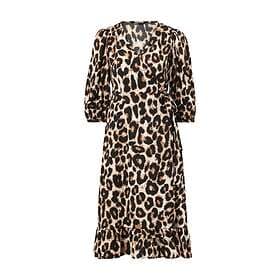 Only Olivia Wrap Midi 3/4 Sleeve Dress Beige M Kvinna