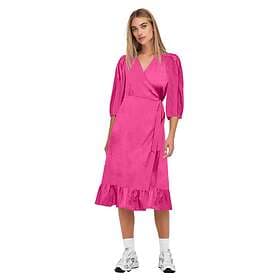 Only Olivia Wrap Midi 3/4 Sleeve Dress Rosa L Kvinna