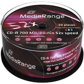 MediaRange CD-R 700MB 52x 50-pack Inkjet Cakebox