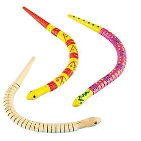 Baker Ross Wooden Sneaky Snakes (Pack of 3), Perfect for Children to Decorate an