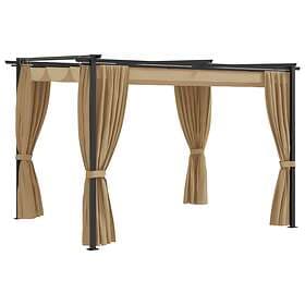 Be Basic Pavillion with curtains 3x3m Taupe steel