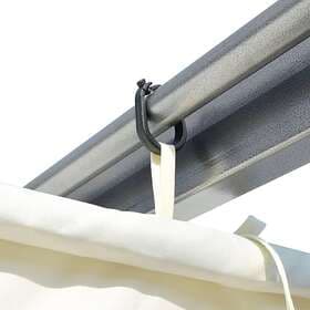 Be Basic Pergola with retractable roof 3x3m white steel Cream