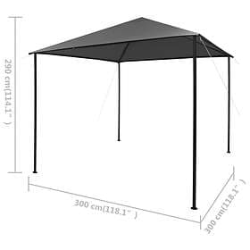 Be Basic Paviljong 3x3m Anthracite Fabric and Steel 180g/m²