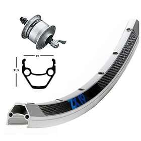 Shimano Exal Zx19 Qr Dynamo Nx32 26´´ Front Wheel Svart 9 x 100 mm