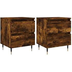 vidaXL Nightstand Smoke Brown Oak 40x35x50cm Constructed Wood 826871