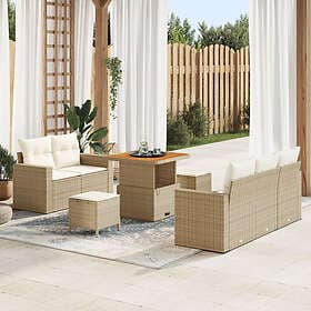 vidaXL Sofa set 8 pcs beige and cream white 80 x 80 x 71 cm