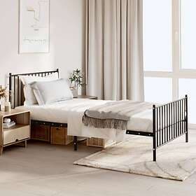 vidaXL Bed Frame med huvudgavel och fotgavel svart metall 107x203 cm