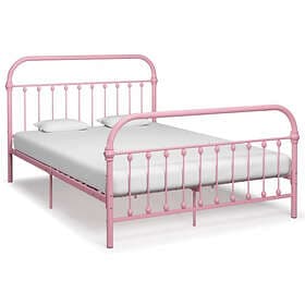 vidaXL Bed Frame rosa metall 160x200 cm