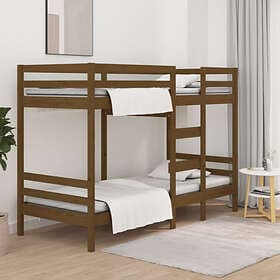 vidaXL Bunk Bed honungsbrun 90x200 cm massiv furu