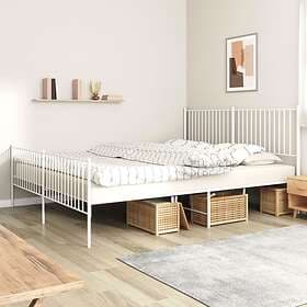 vidaXL Bed Frame med huvudgavel och fotgavel vit metall 200x200 cm