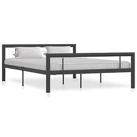 vidaXL Bed Frame grå och vit metall 160x200 cm