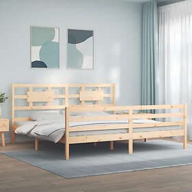 vidaXL Bed Frame med huvudgavel 200x200 cm massivt trä 3194461