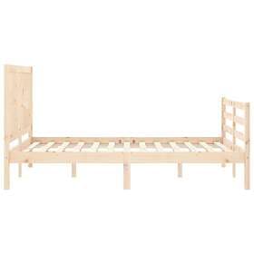 vidaXL Bed Frame med huvudgavel 90x200 cm massivt trä 3194556