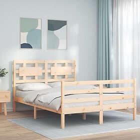 vidaXL Bed Frame med huvudgavel 120x200 cm massivt trä 3194436