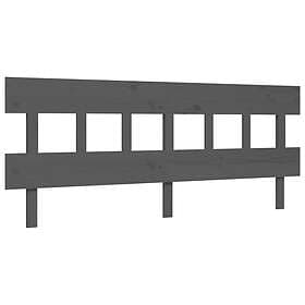 vidaXL Bed Frame med huvudgavel grå 200x200 cm massivt trä 3193618