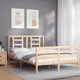 vidaXL Bed Frame med huvudgavel 120x200 cm massivt trä 3194696