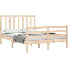 vidaXL Bed Frame med huvudgavel 140x200 cm massivt trä 3193791